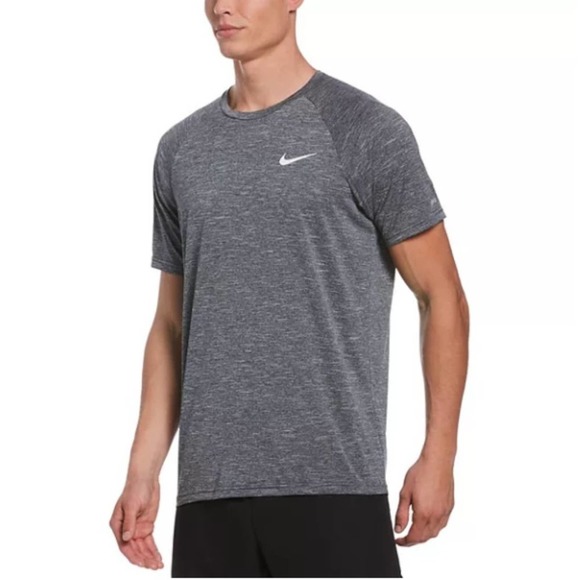 NEW Nike Swim Men's Dri Fit Heather Grey Hydroguard Tee T-Shirt - Picture 1 of 10